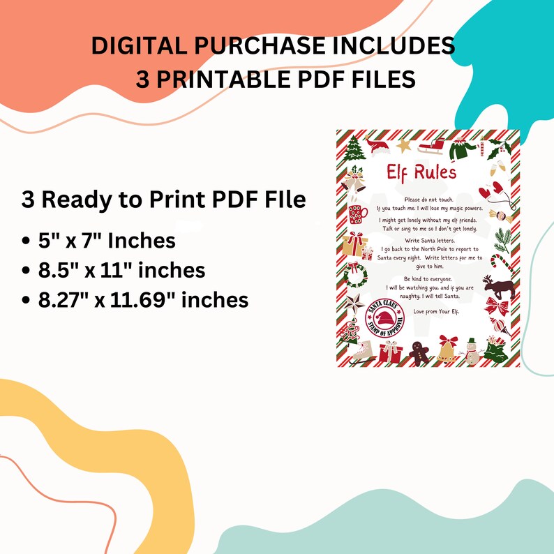 Printable Elf Rules North Pole Mail Elf On Shelf Arrival Letter
