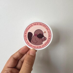 Platypus Appreciation Club Sticker | Laptop Stickers | Kawaii Stickers | Cute Stickers | Platypus Stickers | Animal Stickers