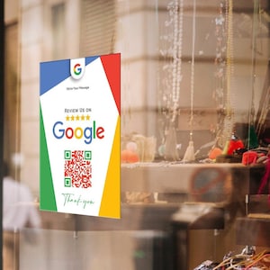 Stickersjabloon voor Google Review, QR-code voor Google Review, Review op Google, Bedrijfsrecensies, Mini QR-codebord, Google Review Sign-sjabloon