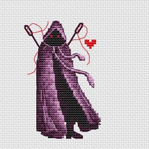 Modèle PDF de broderie au point de croix Quardian ; Motif de broderie zorro noir ; modèle numérique ; motif de broderie assassin