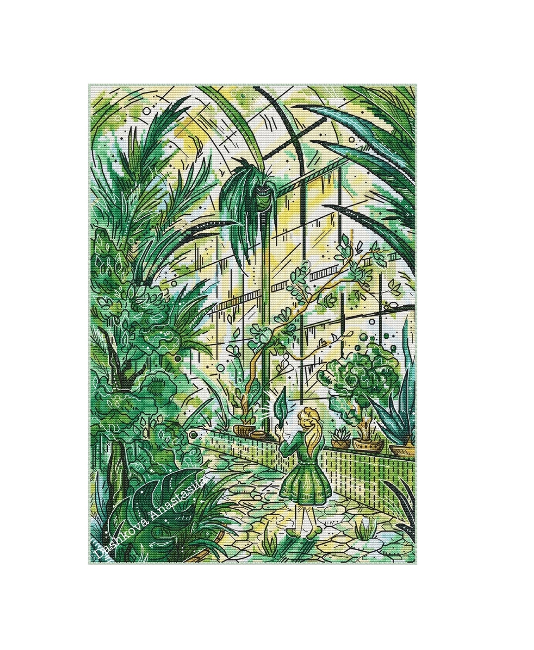 Greenhouse Pattern Greenhouse Cross Stitch Pattern: Botanical Plant Design (PDF Pattern ...