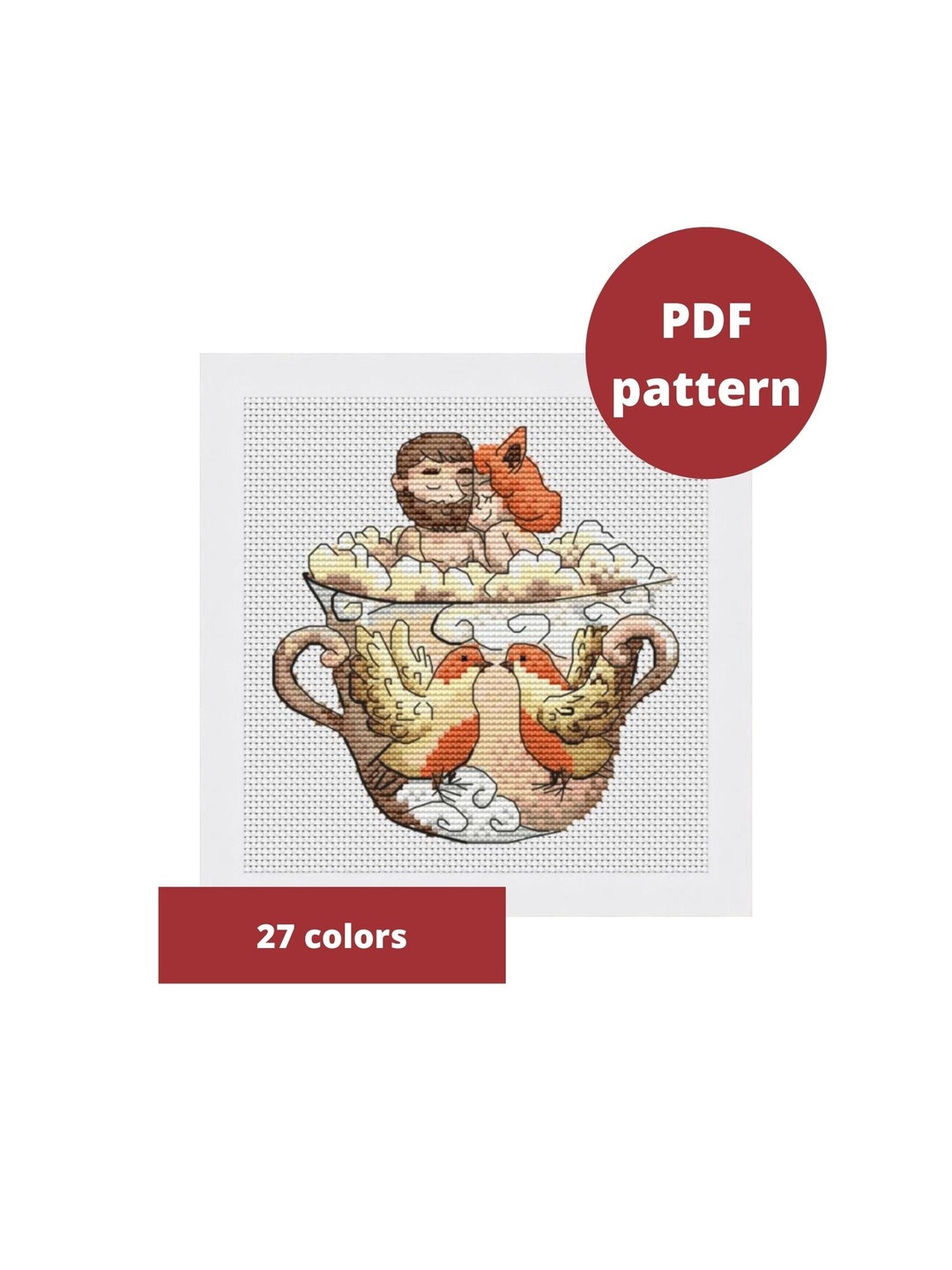 Anniversary Wedding PDF Pattern ; Romantic Embroidery Pattern ; Man and ...