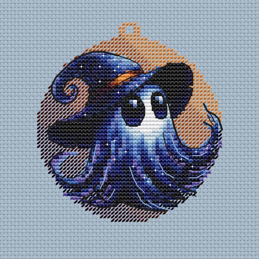 Ghost Halloween Cross Stitch Pattern ; Spooky Embroidery ; Cute Ghost ...