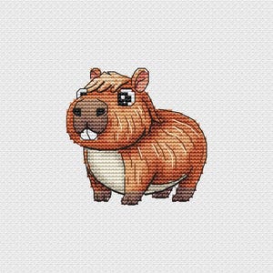 Capybara cross-stitch embroidery Pattern ; Animal cross-stitch Embroidery ; cute capybara cross-stitch pattern ; PDF Pattern