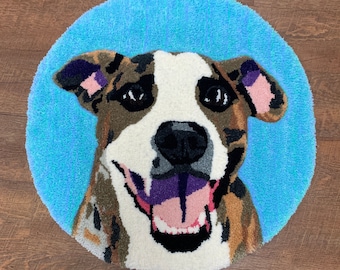CUSTOM Pet Portrait Rug | 100% Handmade Rug | Tufted Rug | Home Decor | GIFT | Pet Portrait