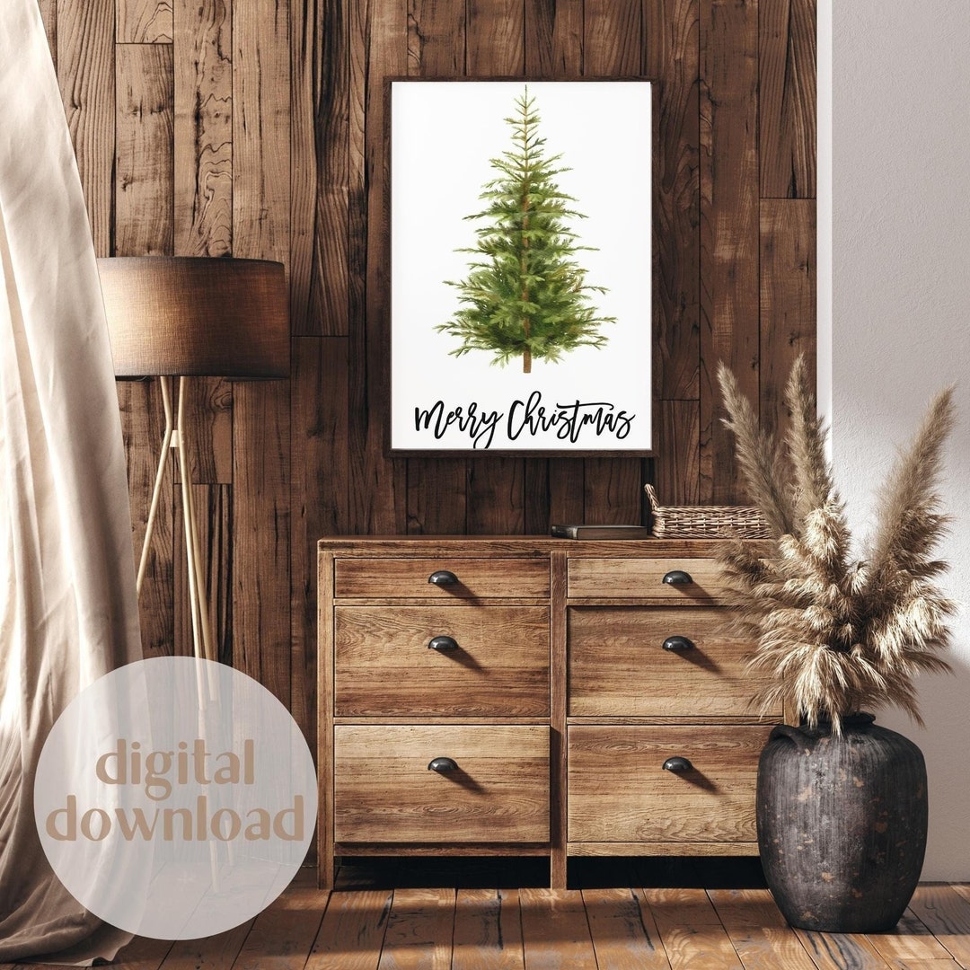 Christmas Tree Printable Evergreen Trees Christmas Etsy
