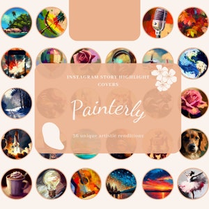 Painterly Instagram Highlight Covers | Original Painted IG Highlights Cover | Specialized Highlight Instagram Story Icons