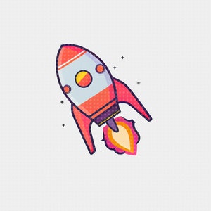 Rocketship PNG Digital Download Clip Art