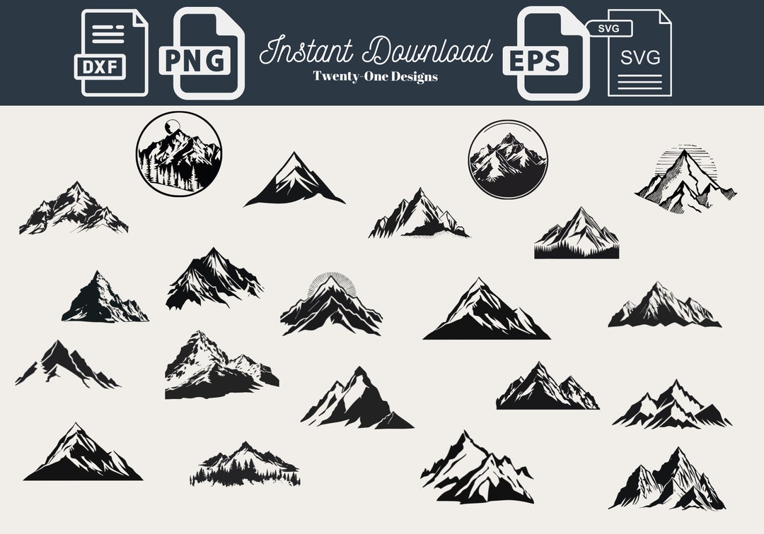 Mountain Vector Bundle | Mountains SVG Bundle | File for Cricut ...
