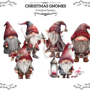 Kerst Gnome Png Sublimatie Design | 6 Png Clip Art Gnomes | Christmas Gnome Digital Download | png kerst kabouters
