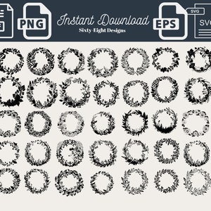 68 Wreaths svg | Wreath svg Bundle | Laurel Wreath | Floral Wreath | Monogram Wreath | Commercial Use | svg for cricut