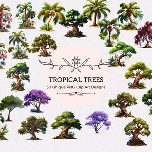 Palm Tree png | Tropical Plants | Digital Download Bundle | 30 Palm Trees png | Tropical png | palms trees print