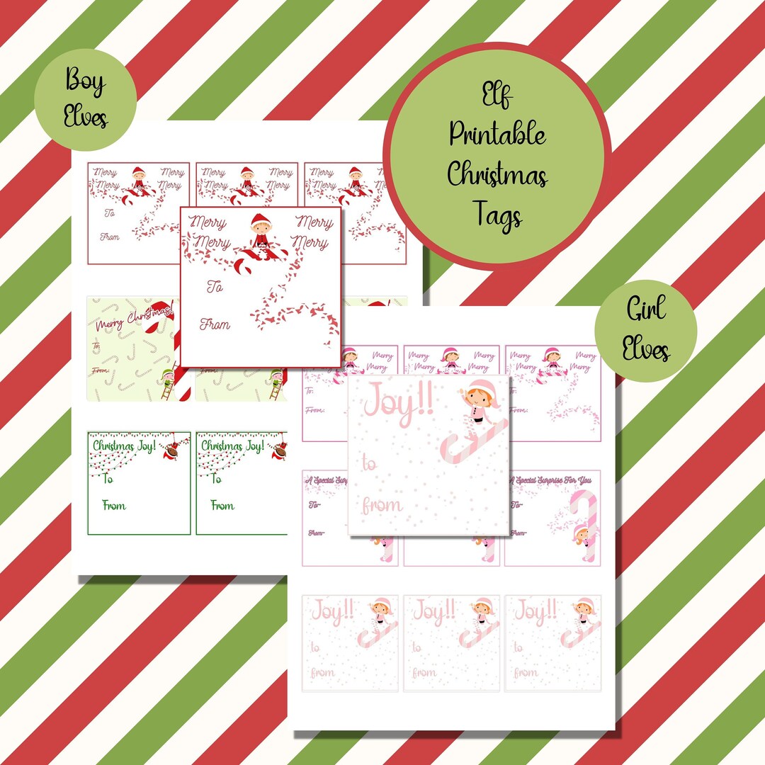 Printable Christmas Tags, Printable Elf Tags, Printable Gift Tags ...