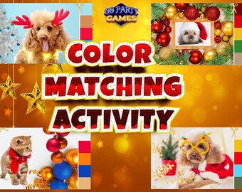 Color Matching Activity CHRISTMAS COLOR PALETTE for Kids Teaching Resource for Children, Educational Game, Match the Colors, Home Schooling