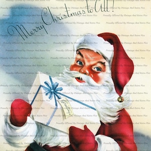 Gorgeous Retro Santa Claus Vintage Image. Instant High Quality 300 DPI Downloadable PNG and JPG Files. Get 2 Files For The Price Of One!