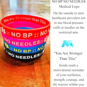 Braccialetto di allerta medica in silicone: braccialetto per innesto di fistola linfedema