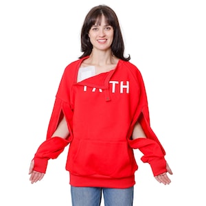 Thick Warm Dialysis | Chemo | Infusion Sweatshirt for Chest Port | Catheter and Arm Access. Smooth Zippers. For Men and Women