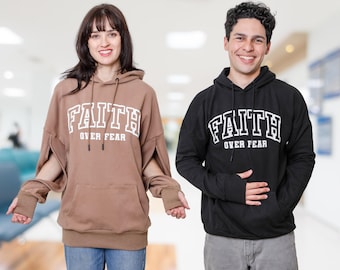 Sudadera con capucha y acceso al brazo: ropa para quimioterapia, diálisis e infusión