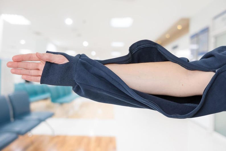 Dialysis,Chemotherapy, Infusion Access Sweatshirt: Chest Port Arm Openings, Thumbholes image 13