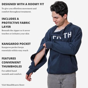Dialysis,Chemotherapy, Infusion Access Sweatshirt: Chest Port Arm Openings, Thumbholes image 11