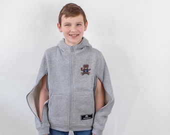 Adaptive Pullover Hoodies: IV, PICC Line Access, Zippered Sleeves