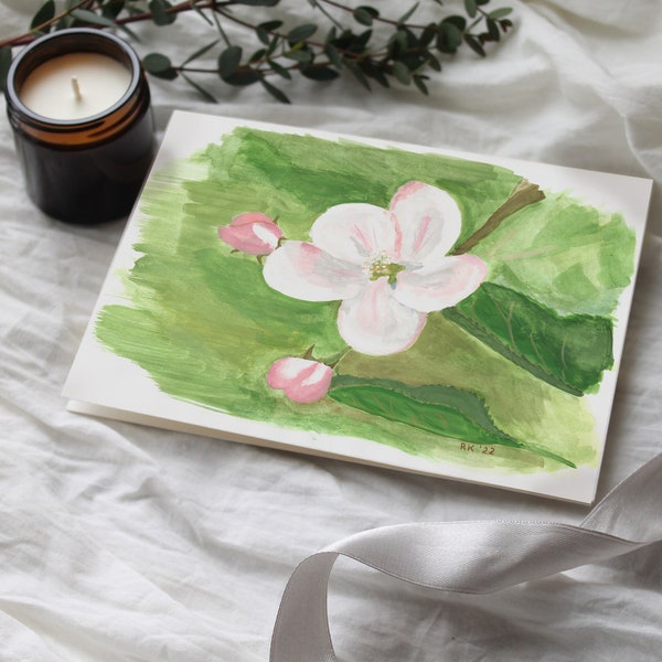 4x5, 8x10 Art Print Download Apple Blossom Gouache