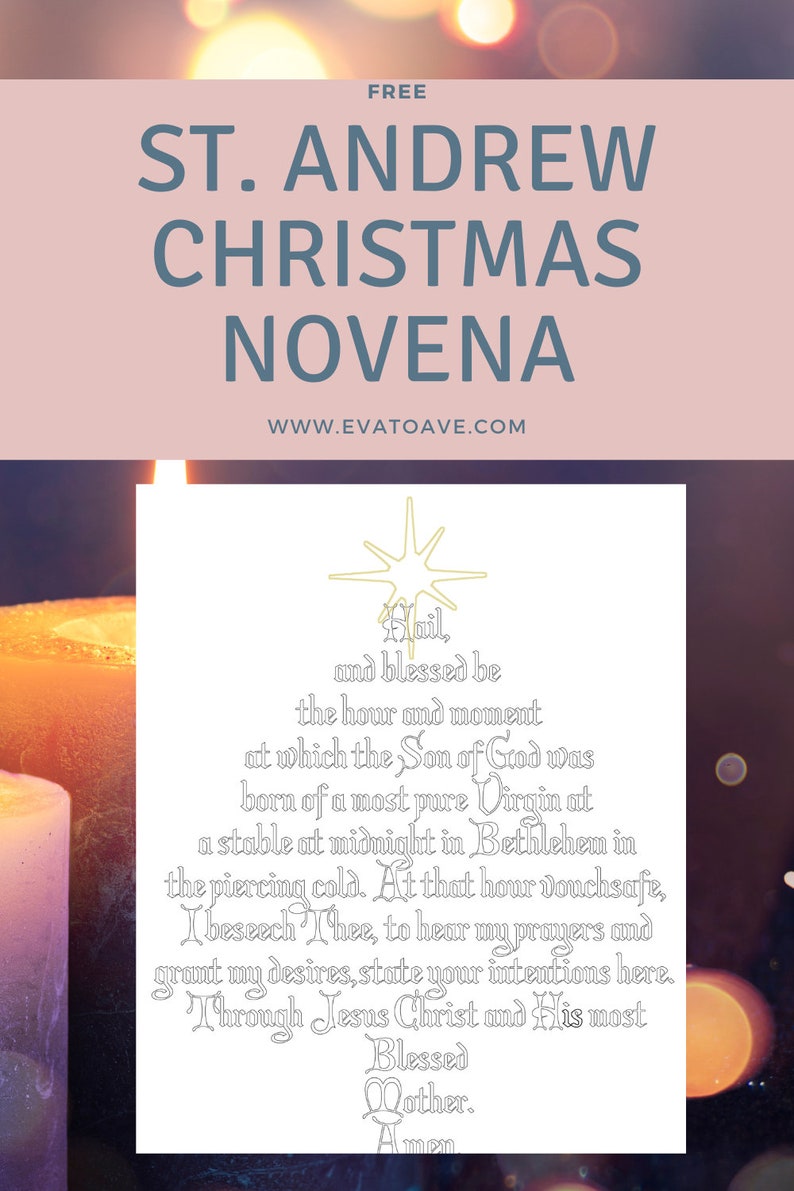 St. Andrew Christmas Novena Printable Poster Winter Prayer Etsy