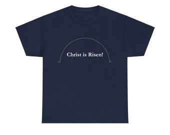 Paschal Greeting Christ is Risen, Indeed He is Risen Tee Shirt Easter, Resurrection Sunday, Catholic, Orthodox, Traditional Christian, Gift