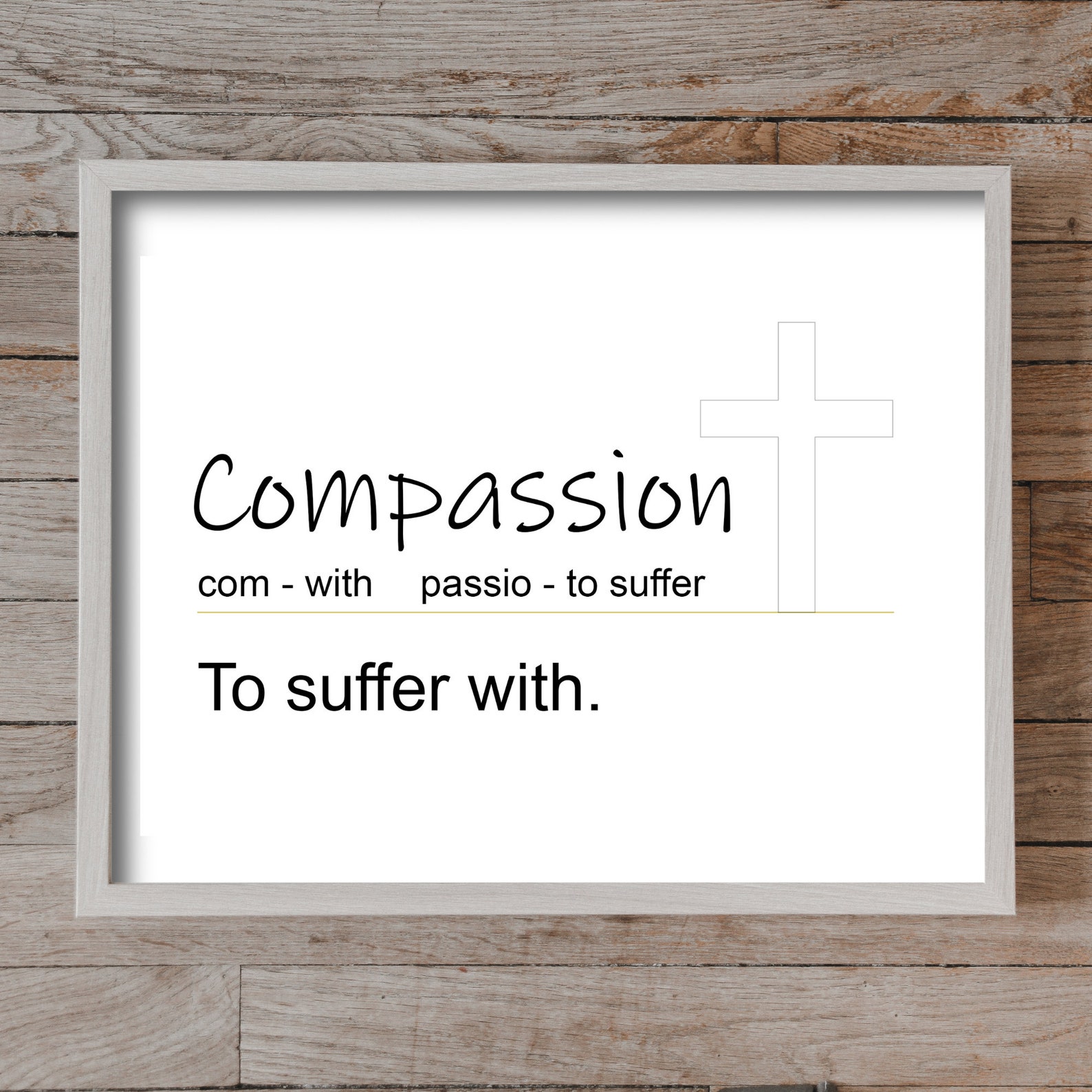 Latin Root Word Compassion Digital Art Download Catholic Etsy