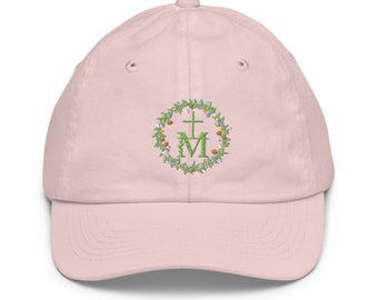 Marian Cross, Mommy and Me Christian Cap, Traditional Religious Faith Hat, Sports, Street Wear, Catholic Mom Gift, Catholic Toddler Hat