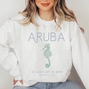 Aruba Sweatshirt, Seahorse Shirt, Aruba Gift, Aruba Souvenir, Aruba Outfit, Aruba Vacation, Aruba Crewneck, Aruba Pullover, Aruba Ocean Life