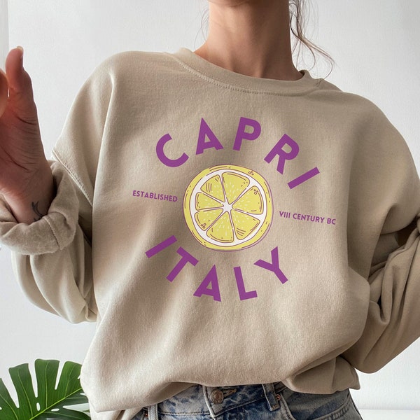 Capri Italy Sweatshirt, Italy Graphic Lemon Tshirt, Capri Vacation, Capri Outfit, Capri Girls Trip, Capri Summer Trip, Italy Matching Tee