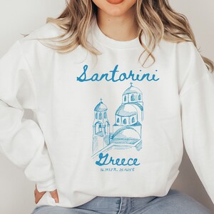 Santorini Greece Sweatshirt, Greek Apparel, Greek Fashion, Santorini Vacation, Greek Matching Shirts, Santorini Girls Trip, Santorini Bride