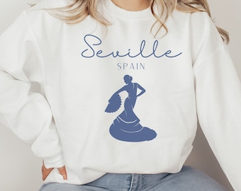 Seville Spain Sweatshirt, Flamenco Dancer, Sevilla Spain, Seville Souevnir, Seville Matching Shirts, Spain Girls Trip, Spain Study Abroad