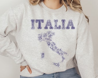 Italia Sweatshirt, Italian Cities Shirt, Custom Shirts, Group Matching Girls Trip Shirts, Travel in Italy, Italy Souvenir, Vacation to Italy
