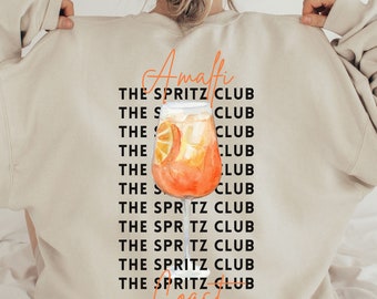 Amalfi Coast Italy Spritz Club, Vacation Souvenir, Destination Group Shirts, Travel Matching Tees, Italian Apparel, Italy Fashion