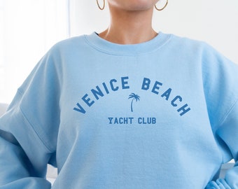 Venice Beach California Yacht Club Sweatshirt, Venice Beach Palm Tree, Venice CA Outfit. Venice Fashion, Venice Gift, Venice Souvenir