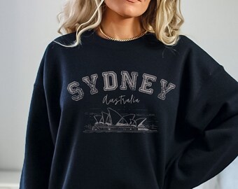 Sydney Australia Sweatshirt, Aussie Tee, Australian Gift, Australia Souvenir, Distressed Font, Travel in Australia, Crewneck Australia