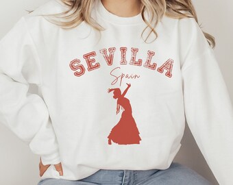 Sevilla Spain, Spain Apparel, Spain Fashion, Flamenco Dancer, Distressed Font, Spanish Tee, Sevilla Tee, Seville Gift, Seville Souvenir