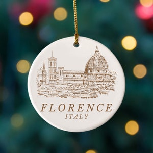 Florence Italy Ornament, Destination Ornament, City Ornament, Italy Souvenir, Florence Gift, Italian Christmas Decorations