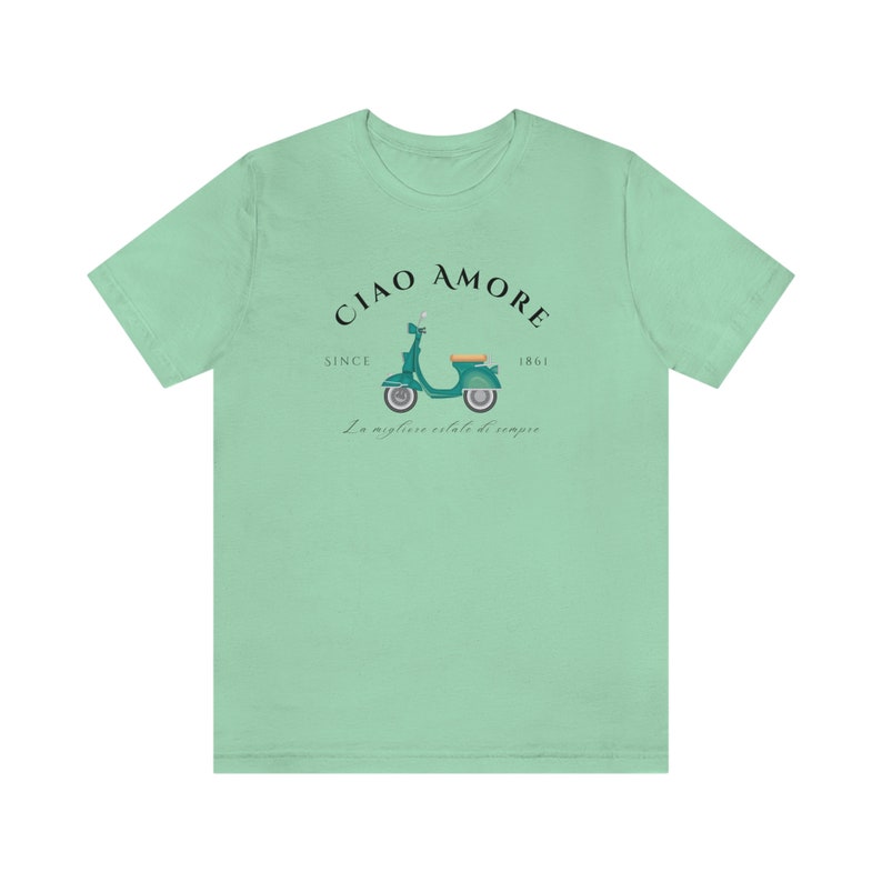 Ciao Amore Tshirt, Italy Tshirt, Italian Apparel, Italy Scooter, Amore Italy, Ciao Italy, Italy Crewneck, Italian Girl, Cute Italy Shirt afbeelding 3