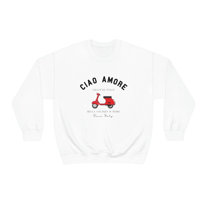 Ciao Amore Sweatshirt, Italy Sweatshirt, Italian Apparel, Italy Scooter, Amore Italy, Ciao Italy, Italy Pullover, Italian Girl afbeelding 8