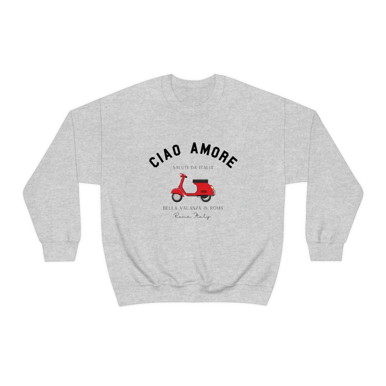 Ciao Amore Sweatshirt, Italy Sweatshirt, Italian Apparel, Italy Scooter, Amore Italy, Ciao Italy, Italy Pullover, Italian Girl afbeelding 5