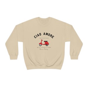 Ciao Amore Sweatshirt, Italy Sweatshirt, Italian Apparel, Italy Scooter, Amore Italy, Ciao Italy, Italy Pullover, Italian Girl afbeelding 7
