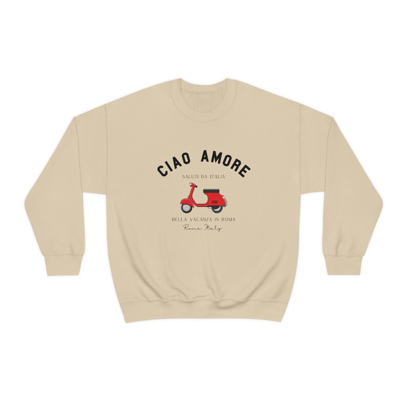 Ciao Amore Sweatshirt, Italy Sweatshirt, Italian Apparel, Italy Scooter, Amore Italy, Ciao Italy, Italy Pullover, Italian Girl afbeelding 7