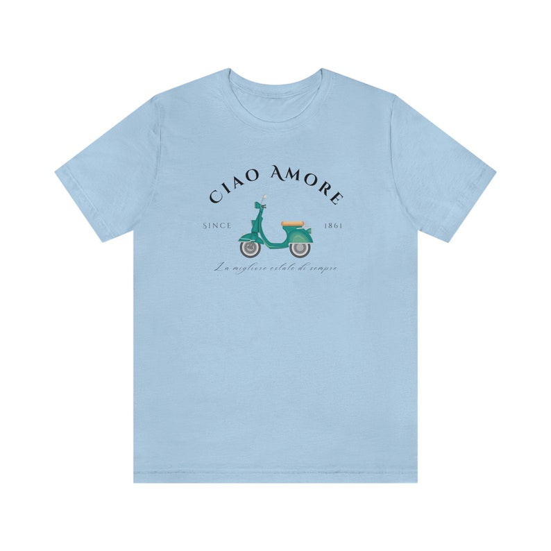 Ciao Amore Tshirt, Italy Tshirt, Italian Apparel, Italy Scooter, Amore Italy, Ciao Italy, Italy Crewneck, Italian Girl, Cute Italy Shirt afbeelding 4