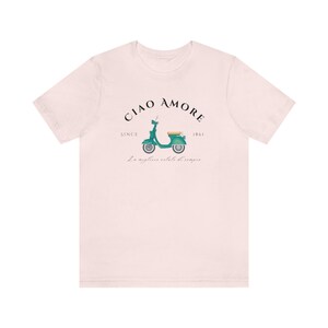 Ciao Amore Tshirt, Italy Tshirt, Italian Apparel, Italy Scooter, Amore Italy, Ciao Italy, Italy Crewneck, Italian Girl, Cute Italy Shirt afbeelding 6