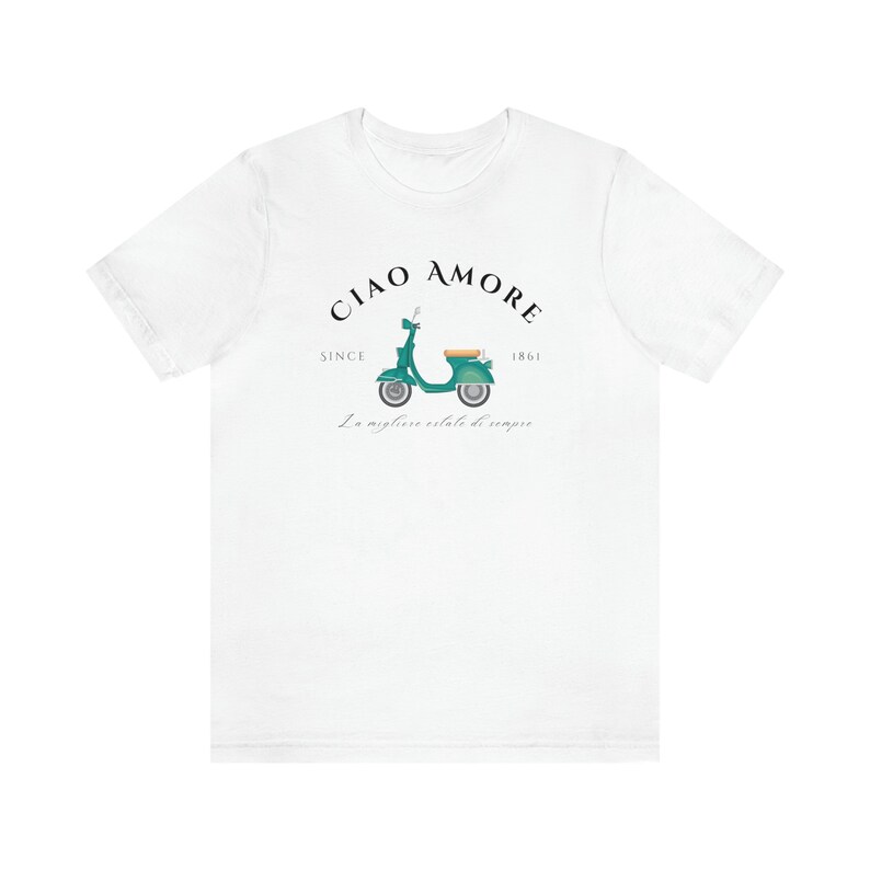 Ciao Amore Tshirt, Italy Tshirt, Italian Apparel, Italy Scooter, Amore Italy, Ciao Italy, Italy Crewneck, Italian Girl, Cute Italy Shirt afbeelding 7