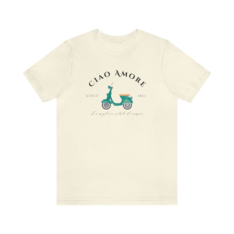 Ciao Amore Tshirt, Italy Tshirt, Italian Apparel, Italy Scooter, Amore Italy, Ciao Italy, Italy Crewneck, Italian Girl, Cute Italy Shirt afbeelding 5