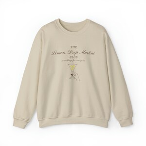 Lemon Drop Martini Sweatshirt, Lemon Shirt, Martini TShirt, Customized Cocktail Outfit, Martini Gift, Holiday Gift, Lemon Lover Shirt image 2
